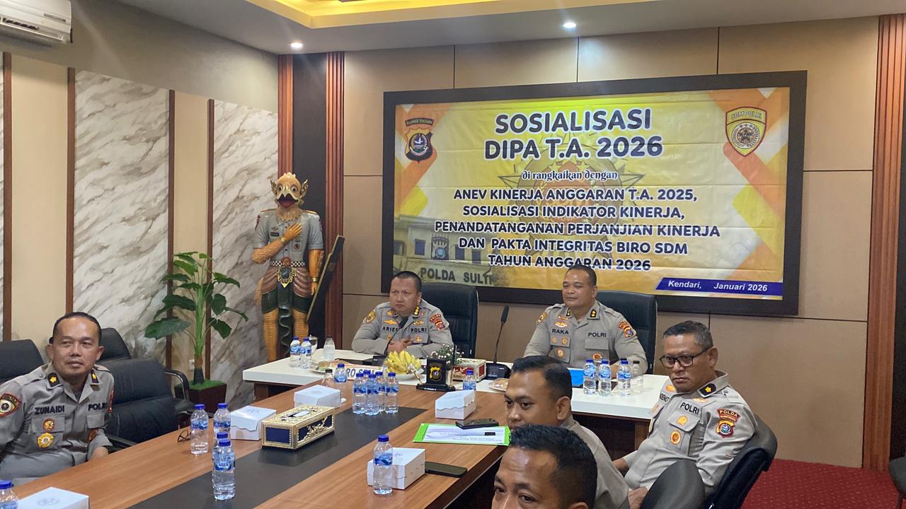 BIRO SDM POLDA SULTRA MELAKSANAKAN SOSIALISASI DIPA 